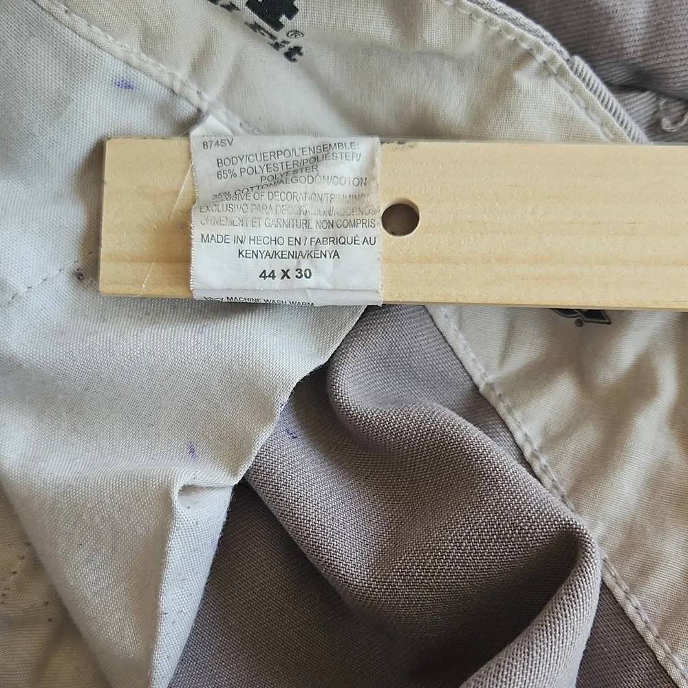 Dickies Men's Brown Twill Workwear Pants 44x30‎ Flat Front Straight Relaxed